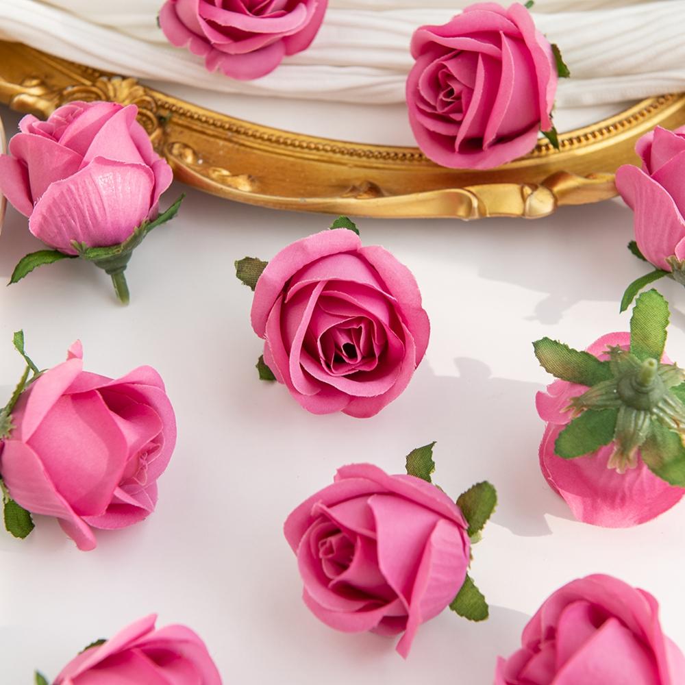 Artificial Flowers Silk Roses Head Home Wedding Dress Decor Festival Party DIY Display Boxes Craft Headdress Hotsale Accessories