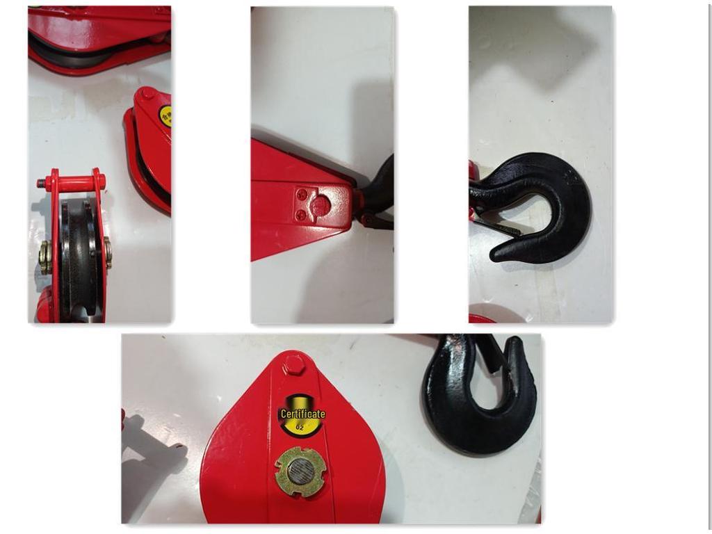 Heavy-Duty Lifting Pulley Block with Bearings and Hook for Manual Hoisting