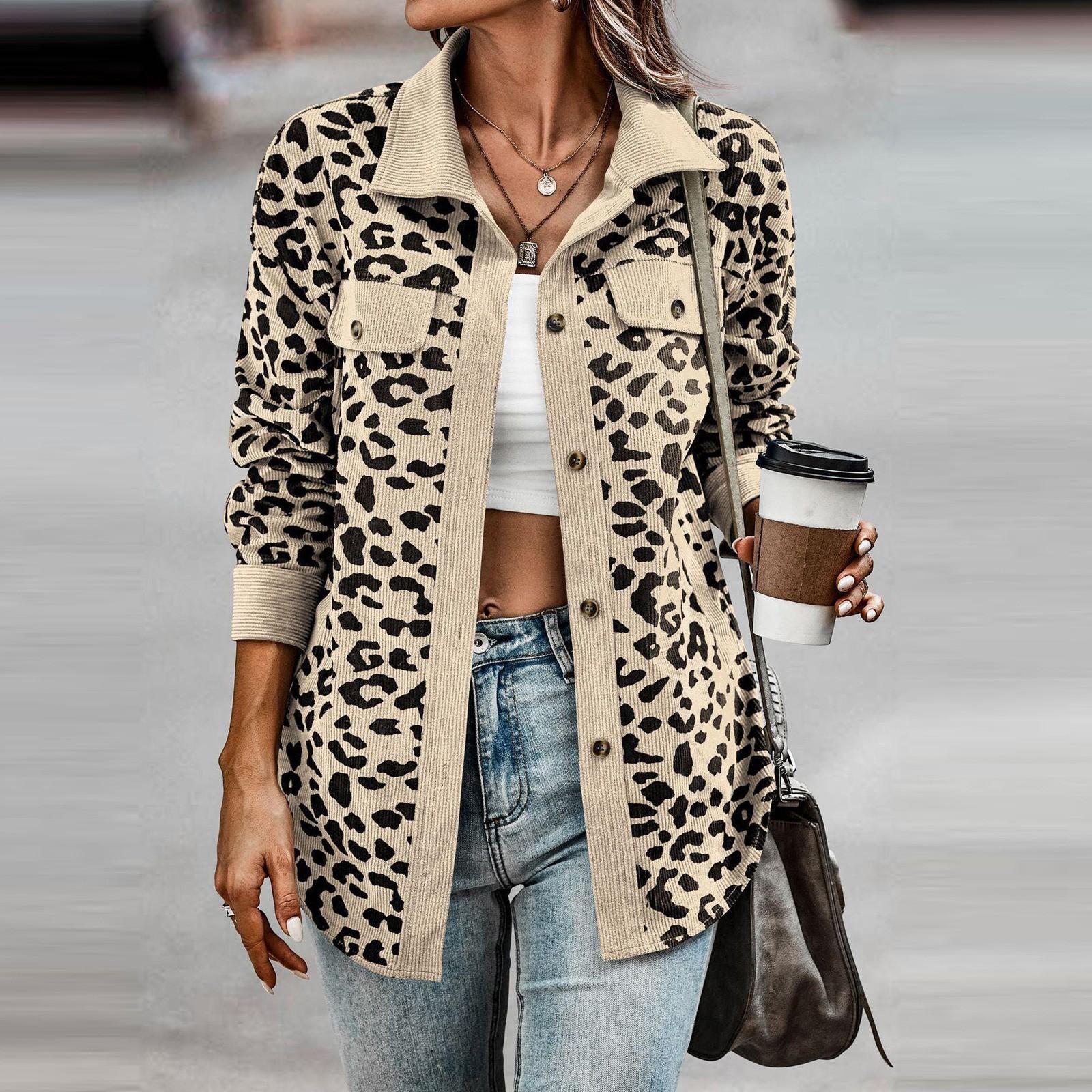 

Модное женское осенне-зимнее пальто на пуговицах с леопардовым принтом, повседневный свободный флисовый свитер, пальто XXXL бежевый