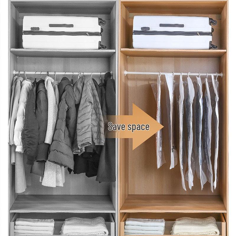 Extra Large Vacuum Storage Bag for Clothing with 5 Hooks