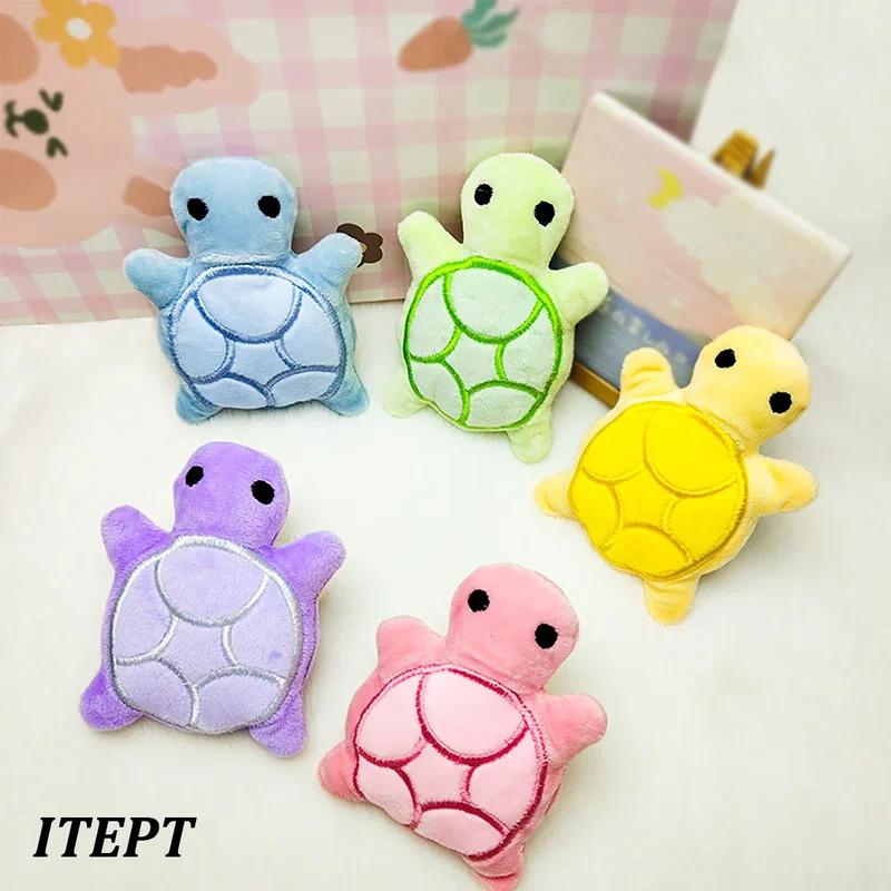 Squeaky Mini Cute Turtle Dog Plush Chew Toy for Puppies Teething Soft Safe Pet Dental Health Interactive Sound Toy
