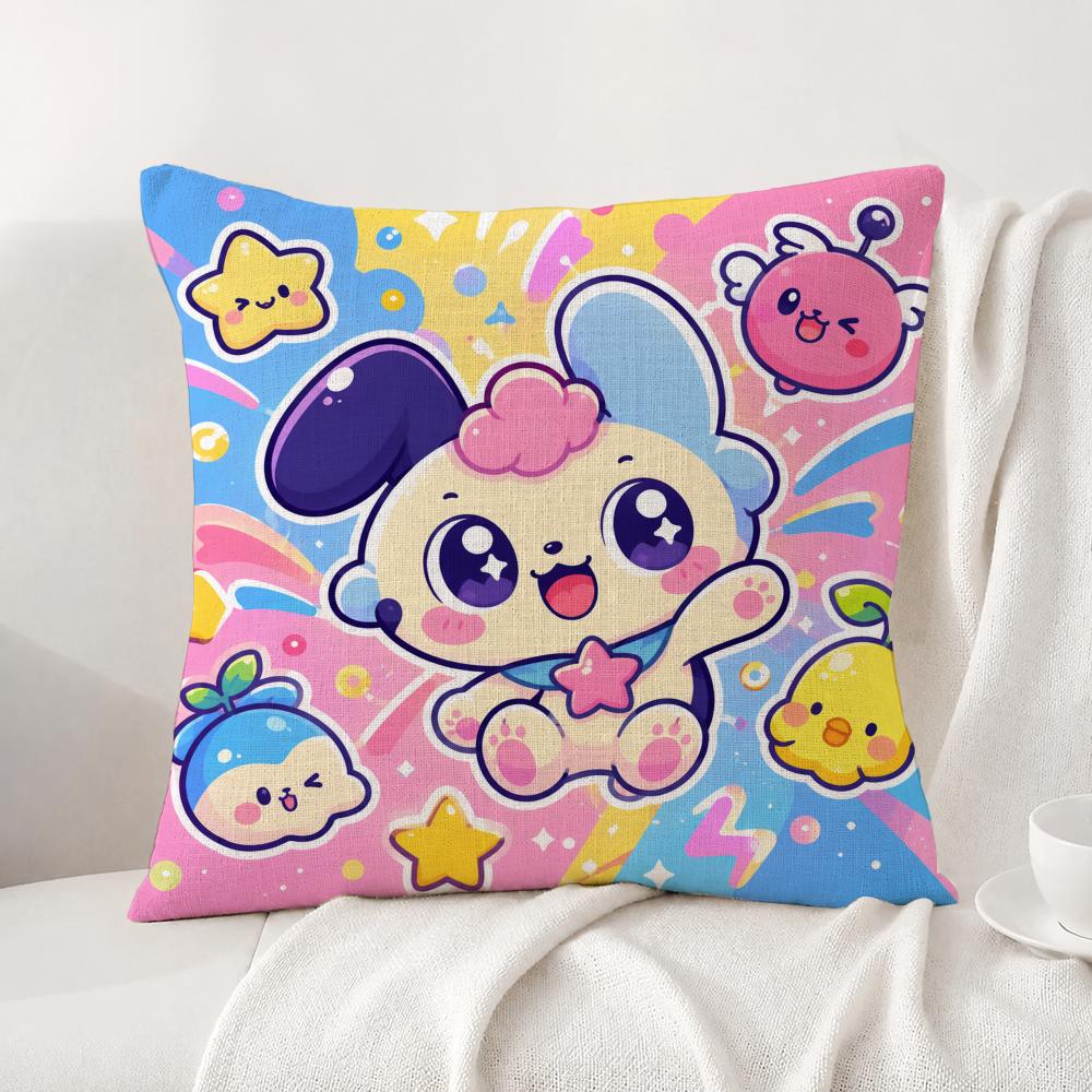 Character Tamagotchi Cushion Cover Natural Linen Pillowcase Set AllinOne Decor Cushion Cover for Sofa Bedroom Chair
