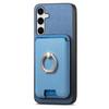 For Samsung Galaxy S25 Magnetic Case Detachable Card Bag Leather Back Cover with Kickstand