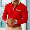 Men's Stand Collar Long Sleeve Business Casual Dress Shirt with Collar