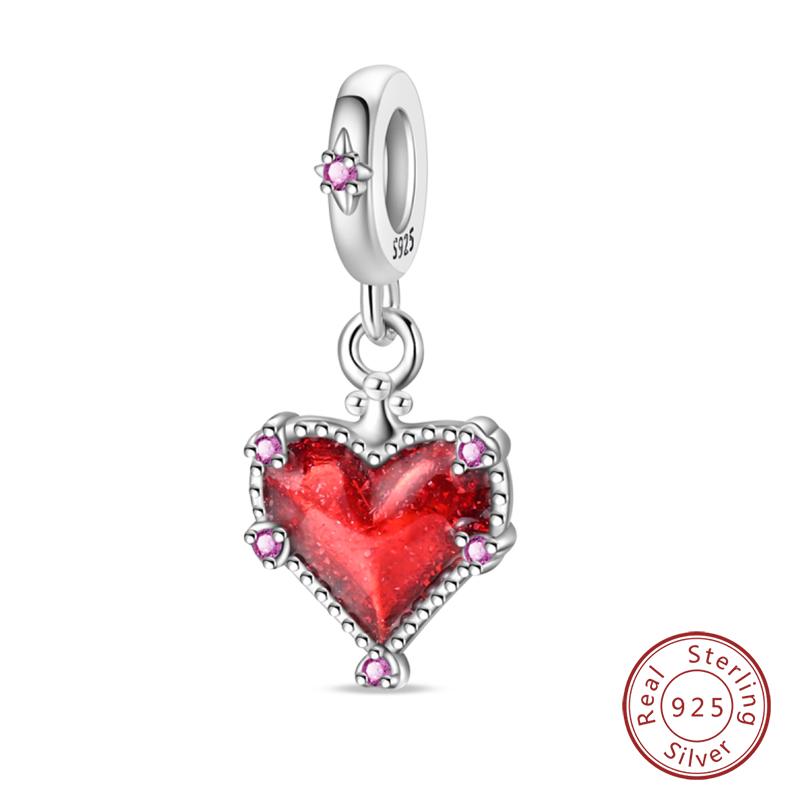 100% Copper Exquisite Tarot Cards Bracelet Pendants Blood Red Fire Snake Rose Charms Beads Diy Jewelry For Women