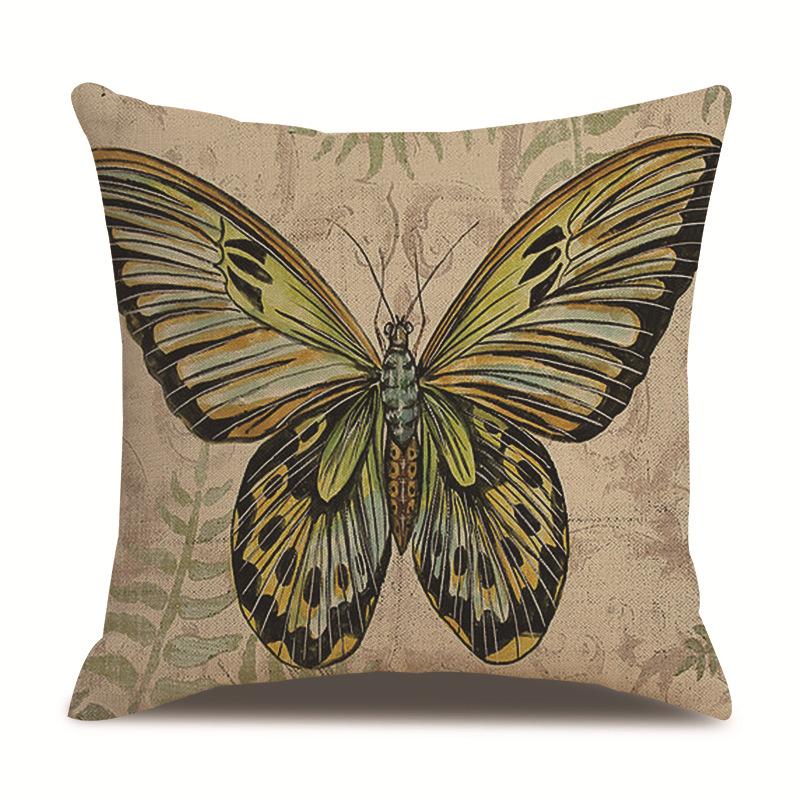 Linen Pillowcase Home Cute Butterfly Sofa Pillowcase Office Nap Pillow