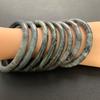 Natural Black Xiuyan Jade Bracelet with Dense Smoke Purple Stripes - New Arrival