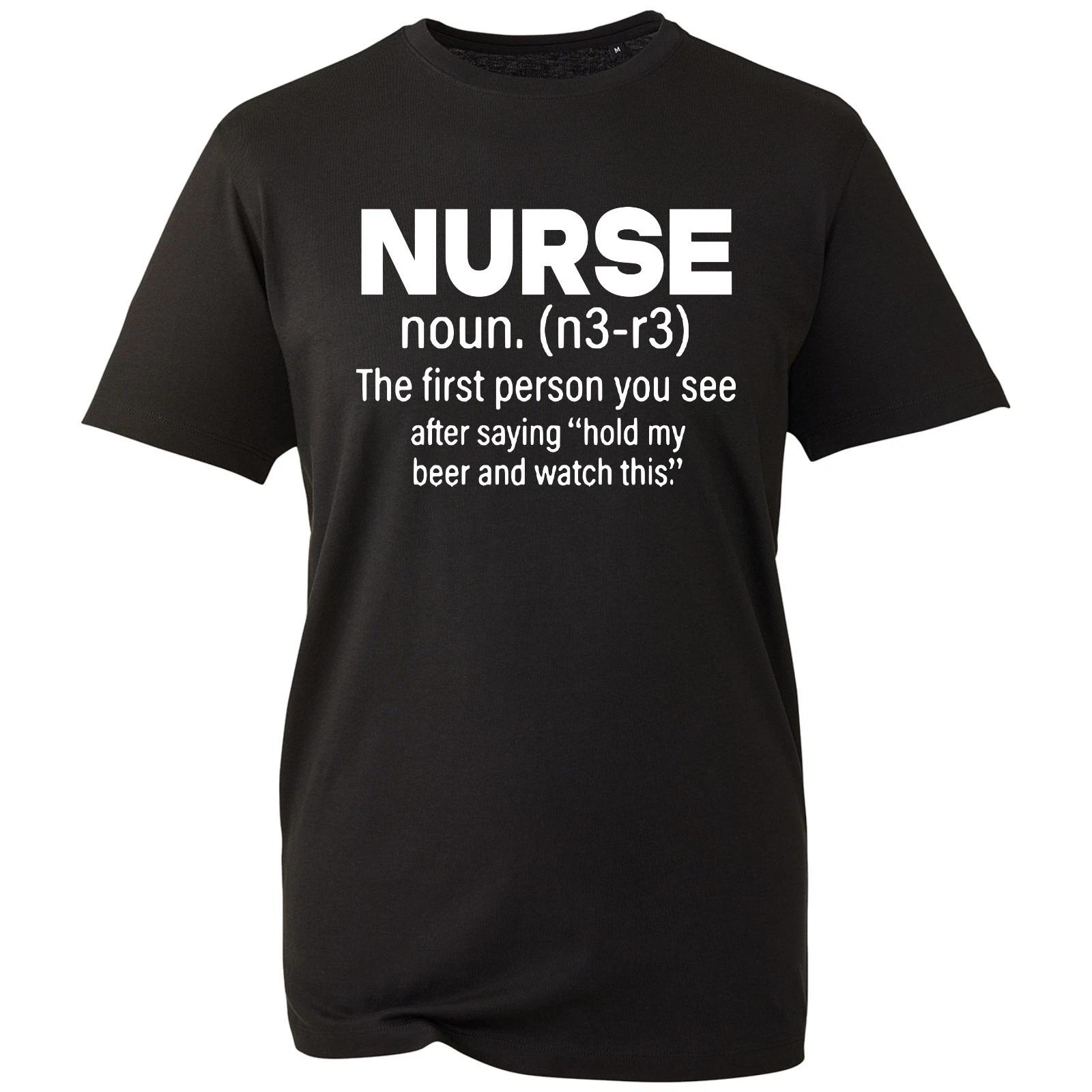 Nurse Definition T-shirt Funny Beer Joke Drinkers Top Men s Unisex Gift Tee S