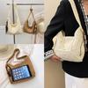 Cotton Rope Tote Bag With Hollow Splicing For Casual Day Use