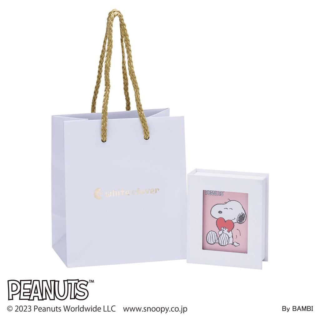 Snoopy PEANUTS Necklace 925 Silver Surgical Stainless Steel Cubic Zirconia Dancing Stone Pink PNSS001PG [White Clover]