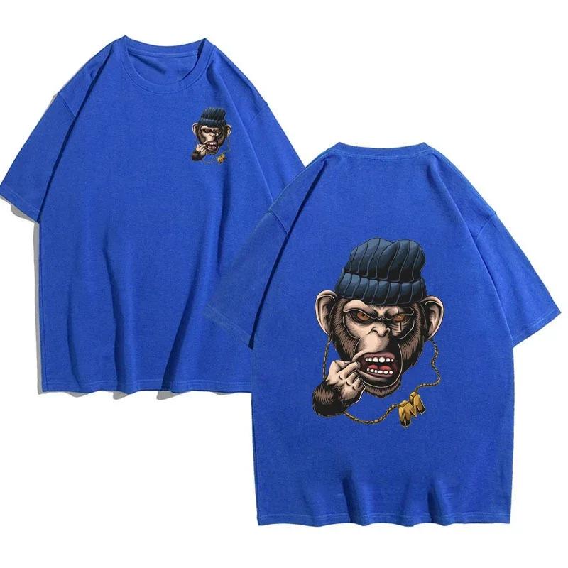 Men's Animal T-Shirt Hip Hop Monkey Print Everyday Versatile Everyday Casual Short Sleeve European Size T-Shirt Street Harajuku