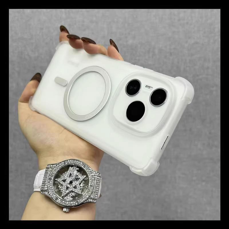 Airbag Shockproof Magnetic Wireless Charging Case For OPPO Reno 14 14F Reno13 13F Reno 13 12 F Pro 12F 11F Magsafe Clear Cover