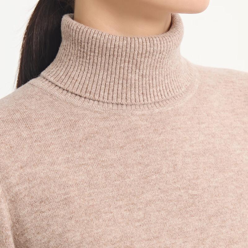 FAPAI Women's 100% Merino Wool High-Neck Knit Sweater