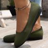 Women's Casual Round Toe Slip-On Knit Flats: New Color, Breathable, Hollow Design