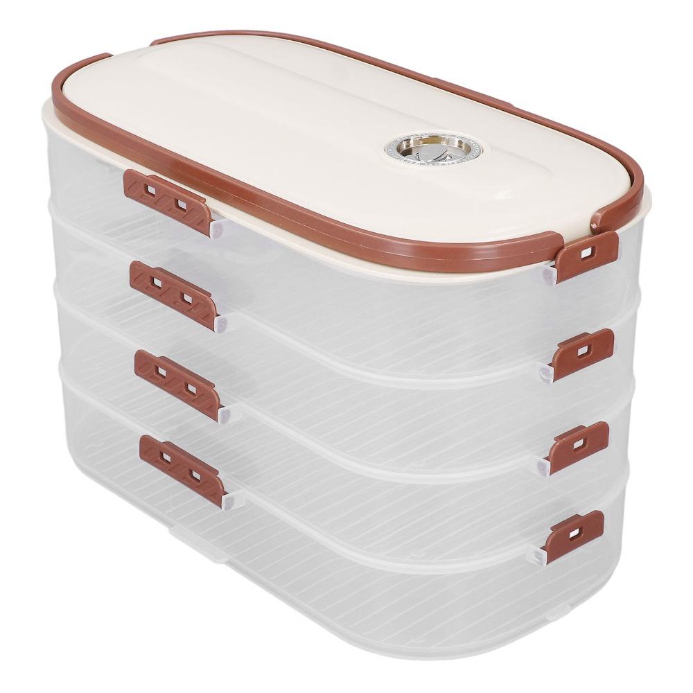 4 Layers Dumpling Storage Box Airtight Lid Snack Storage Container  Party Use
