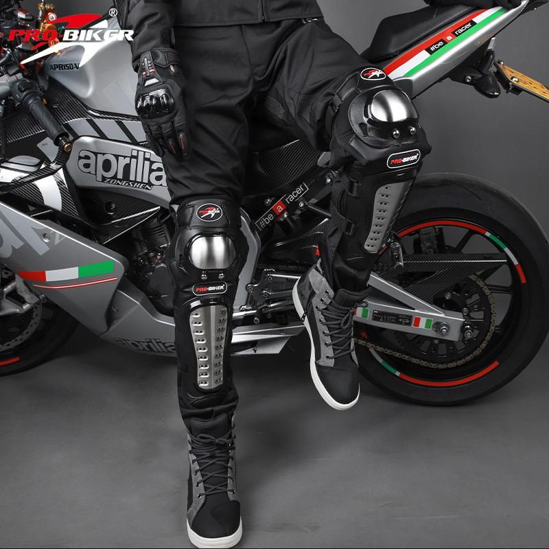 Stainless Steel Motorcycle Knee Elbow Guards Set Off-Road Racing Riding Protection Adult Men