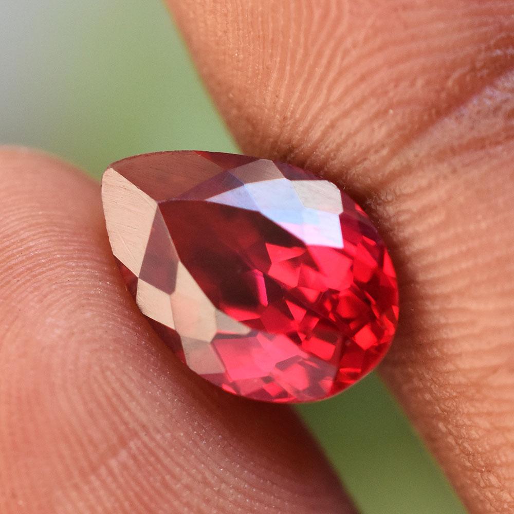 Natural Hot Pink Ruby Pear Cut 12x8mm Certified Loose Gemstone