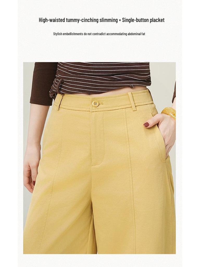 Sickle Spring/Summer 2026 Women's Fashion: Versatile Cropped Wide-Leg Pants - Trendy, Loose, Casual Style