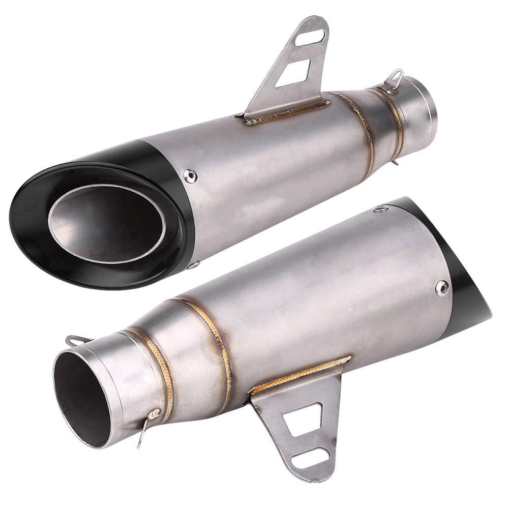 Stainless Steel Universal Motorcycle Exhaust Muffler Tail Pipe Tailpipe Tip Titanium Color