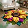 Yousheng 3D Sunflower Floral Plush Rug Non-Slip Backing Easy To Clean Various Sizes Living Room Rug Home Decor