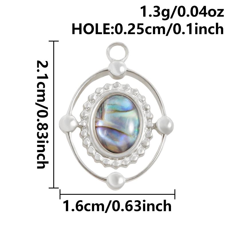 2pcs Sea Accessories Abalone Shell Pendant Love Heart Sun Oval Geometric Stainless Steel Oil Dripping Charms For Jewelry Making