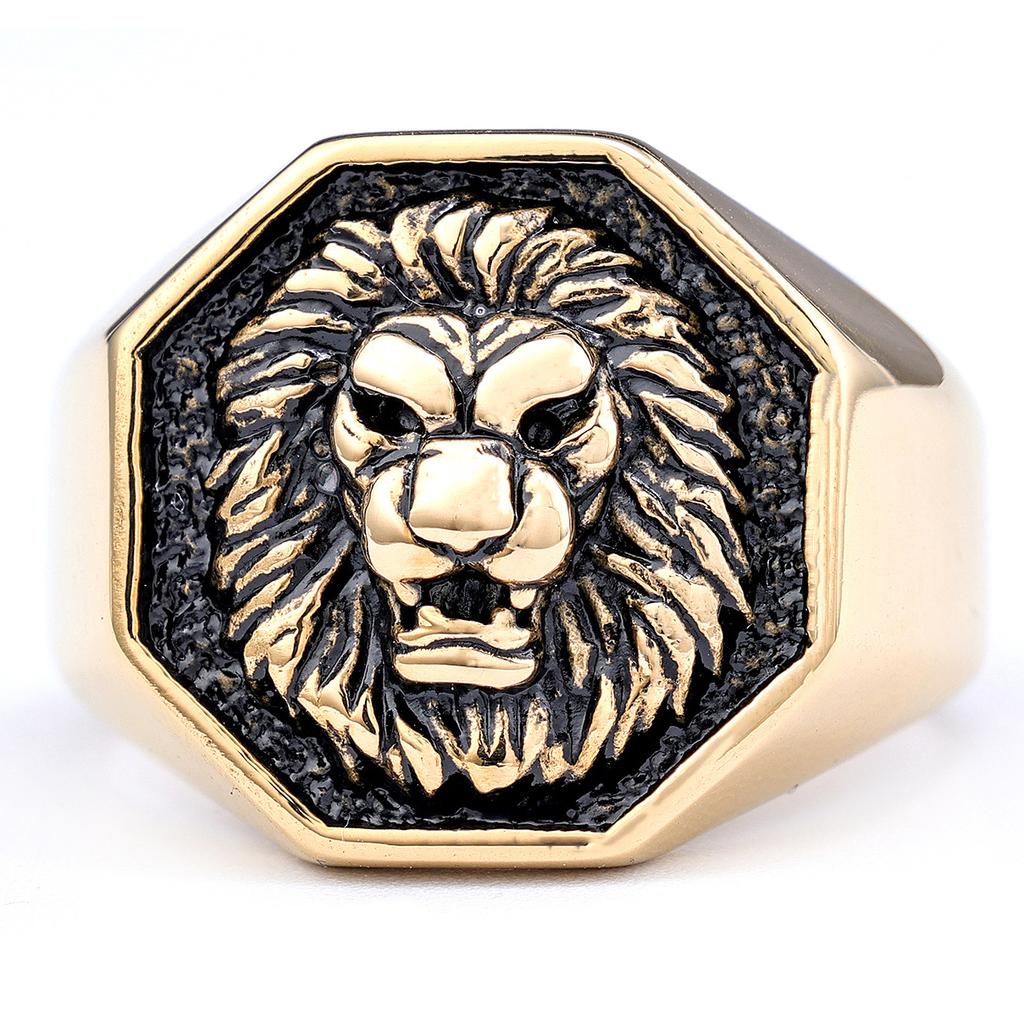 Bold Retro Sun God Lion Head Stainless Steel Fashion Ring