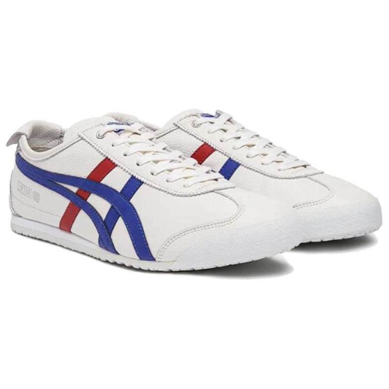 Onitsuka Tiger Mexico 66 Comfortable Versatile Durable Non-Slip Supportive Low-Top Casual Shoes Unisex sneaker White Blue Red 1183C693-100