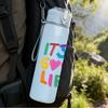 1PC Its A Good Life Colorful Text Print 750ml Color Plastic Sports Water Bottle Leakproof Flip Straw Lid Suitable for Sports Office Home Use