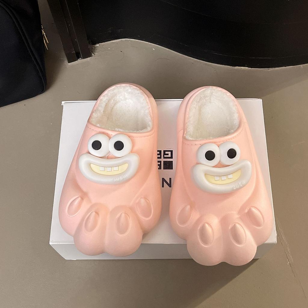 Winter Cartoon Non-slip Thick Bottom 2025 Summer Fashion Outer Wear Casual Bag Head Cotton Slippers Funny and Cute