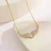 Collana con Ala d'Angelo da Donna Incastonata di Diamanti alla Moda Temperamento Catena per Clavicola in Acciaio di Titanio All-match
