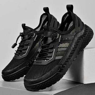 Fashion Anti-collision Toe Male Treking Footwear Classic Casual Summer Shoes Men's Breathable Mesh Shoes Summer Outdoor Walking Sneakers