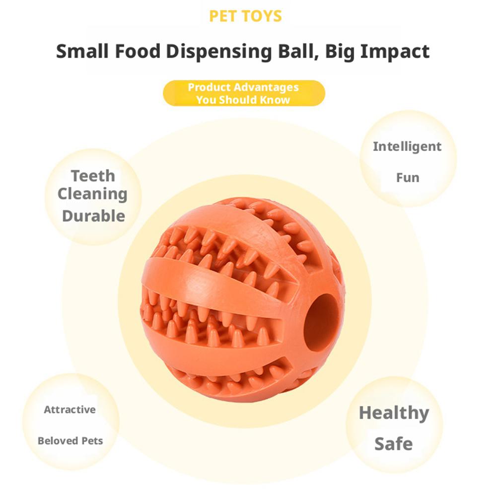 Newly upgrade Dog Food Ball Pet Dog Toy Interactive Rubber Balls for Small Large Dogs Puppy Cat Chewing Toys Pet Tooth Cleaning