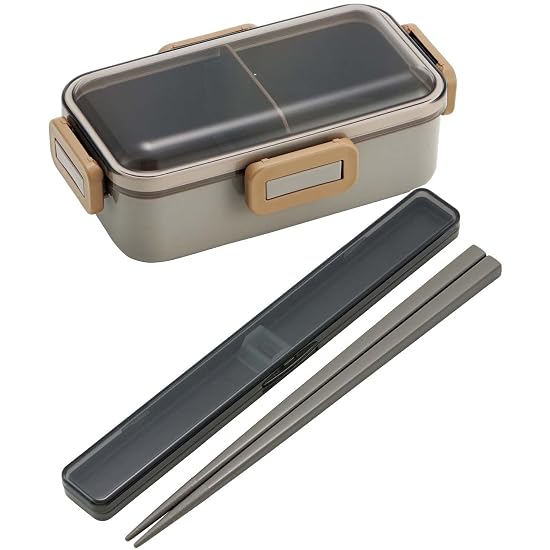 Skater Chopsticks 21cm & Chopstick Case Set, Antibacterial, Charcoal Gray, for Adults/Men, ABC45AG-A