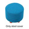 1Pc Round Seat Cover Elastic Protector Soft Pouffe Stool Removable Flannel Stool Cover Footstool