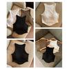 Canottiera imbottita da donna con reggiseno integrato, doppia fodera, collo alto, canottiera da stratificare, magliette basic, aderente, top estivo da uscire