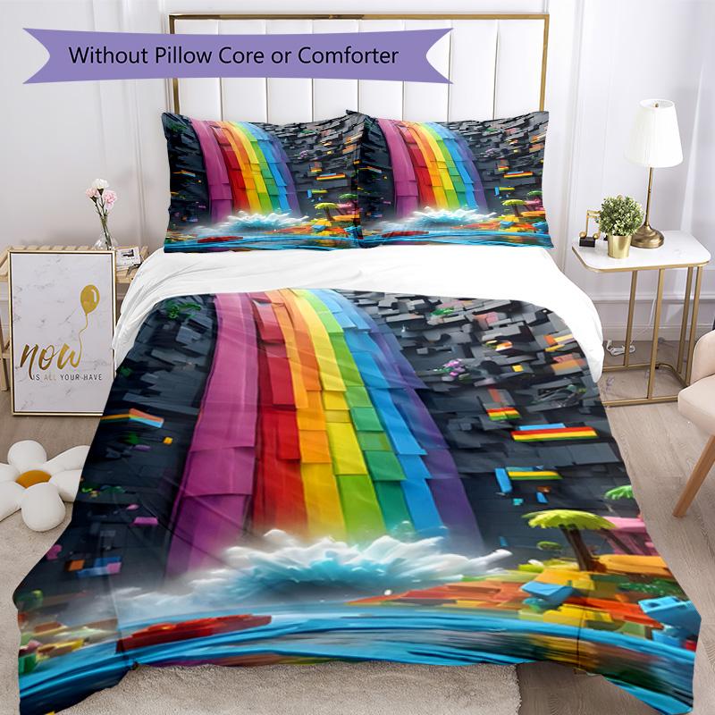 Lego Bricks Quilt Cover Set Perfect For Playroom Machine Washable Perfect Gift For Friends Family