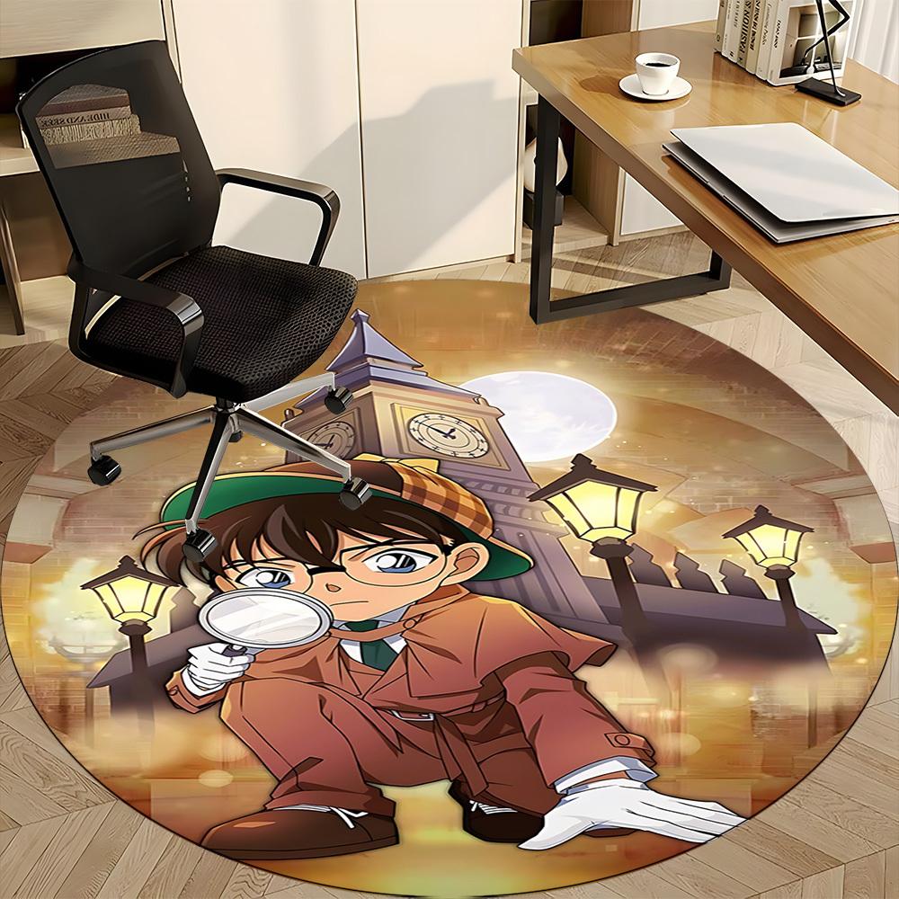 1PC Detective Conan Office Round Area Rug Suitable For Office, Under Office Chairs Bedroom Living Room Home Decor, Available in Various SizesT101