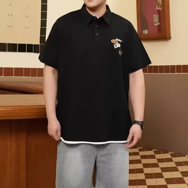 Plus Size Trend Moisture Wicking Soft High Quality Breathable Men's Loose Polo Shirt--Wrinkle Resistant Casual Sports Short Sleeve Neck Shirt
