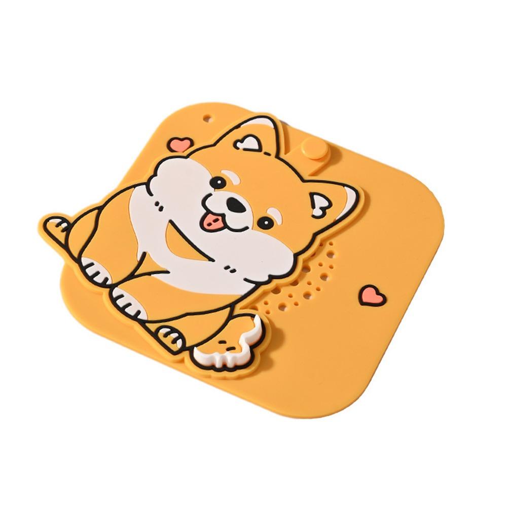 Silicone Floor Drain Cover Cartoon Dog Sewer Filter Pad  for Bathroom Hair Collection