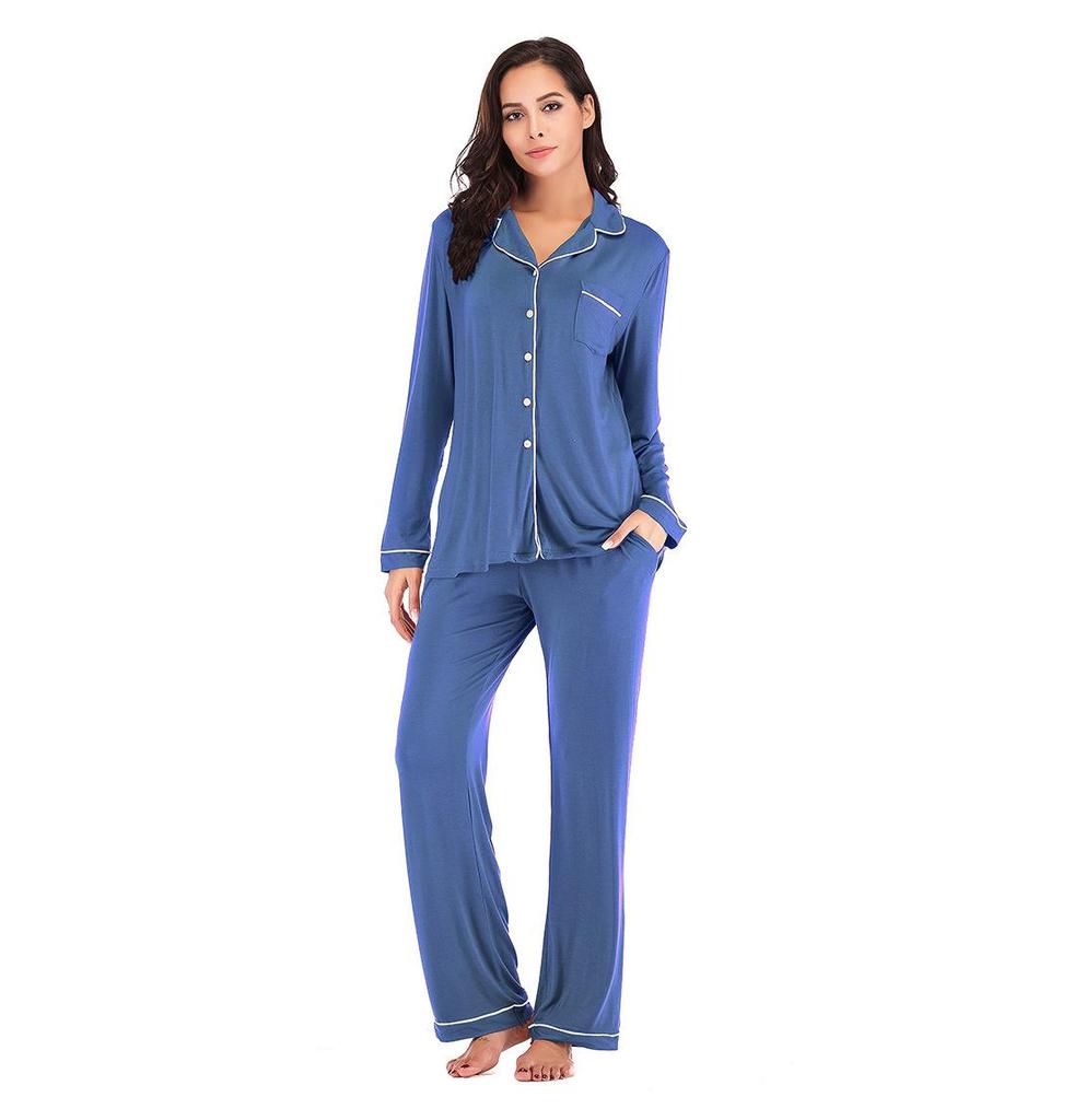 2025 Damen-Pyjama-Set aus Modal mit langen Ärmeln – Frühlings-, Herbst- und Winterkollektion
