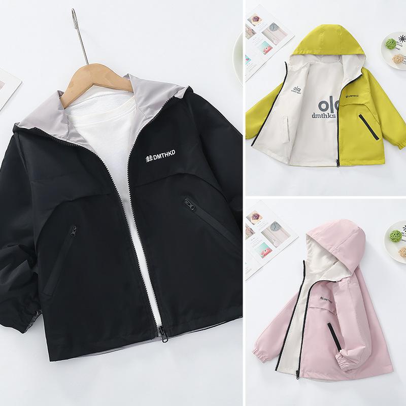 Boys Reversible Three In One Outdoor Windproof Kids Jacket Children Outerwear