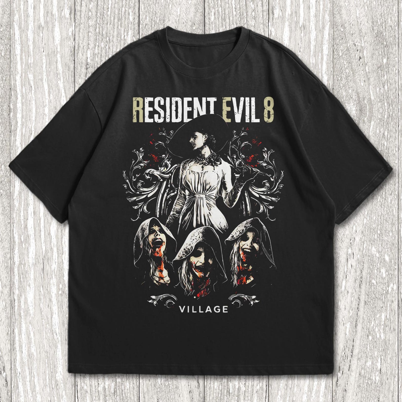 Resident Evil Village Vintage T-Shirt, Alcina Dimitrescu Unisex T-Shirt, Resident Evil 8 Shirt,Resident Evil Biohazard 4XL