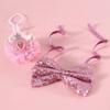 2Pcs/Set Creative Pet Sequin Bow Tie Adjustable Pet Crown Collar Pet Headpiece  Pet birthday Costume