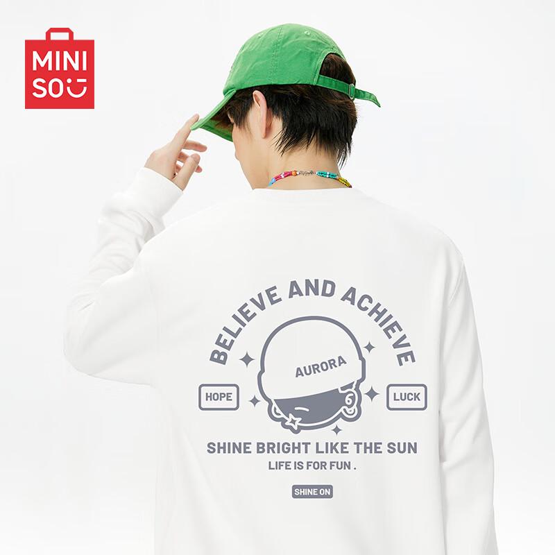 

MINISO Men s American Retro Graphic Crewneck Sweatshirt 2XL