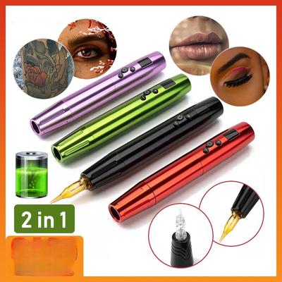 2 in1 Kablosuz PMU dövme kalemi 12000RPM Yarı Kalıcı Kaş Eyeliner Dudaklar Makyaj Aracı Vücut Dövme Makinesi