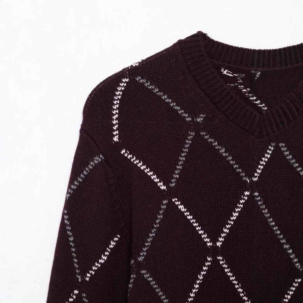 2025 Spring Women's Diamond Knit Cardigan Sweater - European & American Street Style Fashion