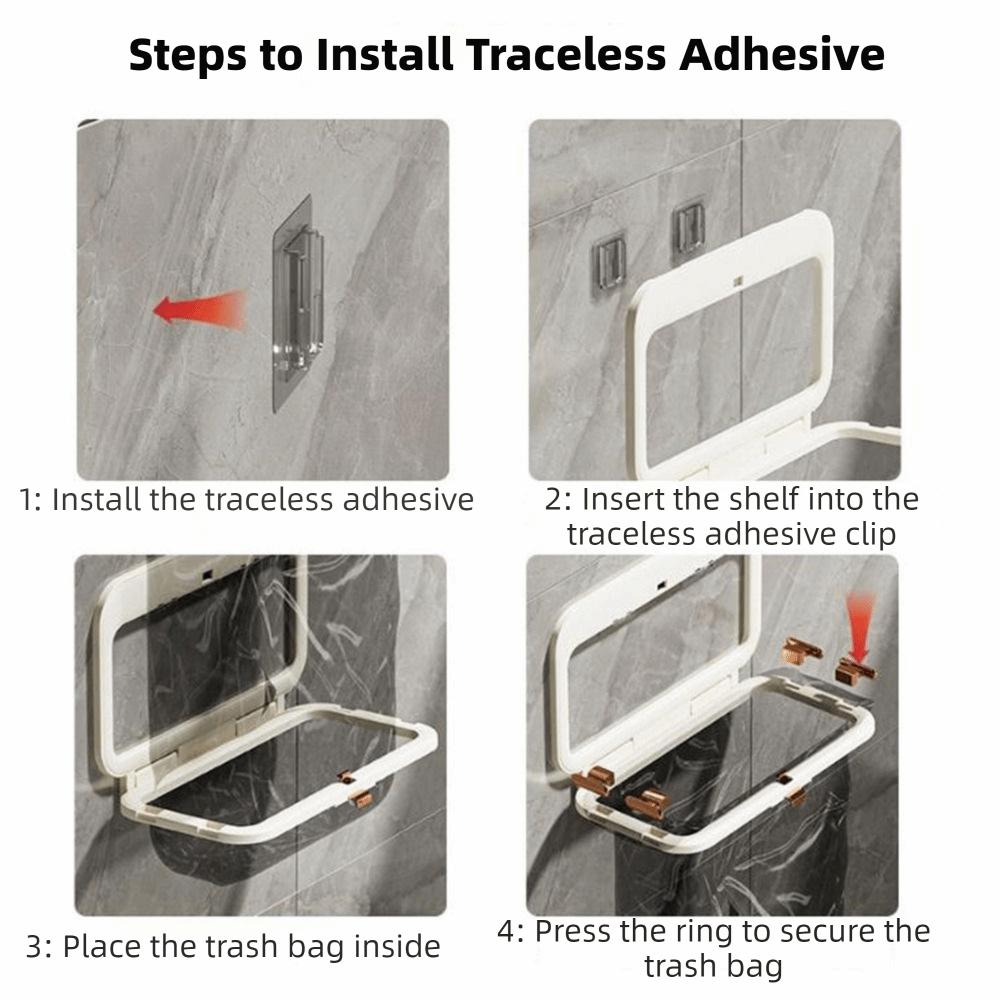 Wall Mounted Garbage Bag Holder Plastic Plastic Bag Holder Folding Trash Bag Holder  Bathroom