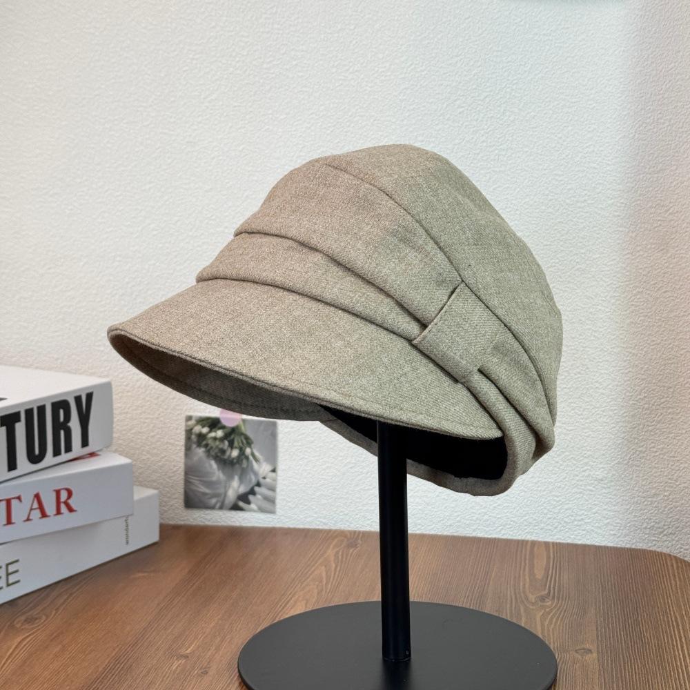 Fashion Hat pleated equestrian hat new sweet cool old money wind female Japanese summer and autumn versatile trendy hat showing face small cap