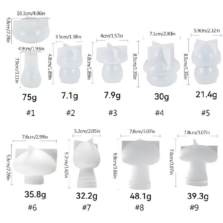 Mushroom Silicone Mold for Epoxy Resin Casting Home Decors Scented Candle DIY Soap Making Mould 3D Mushroom Resin Molds