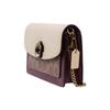 Coach Parker 18 Camellia Turnlock Color Block Signature Print Coated Canvas And Leather Chain Shoulder Bag Women Shoulder Bag 1680-B4QVB